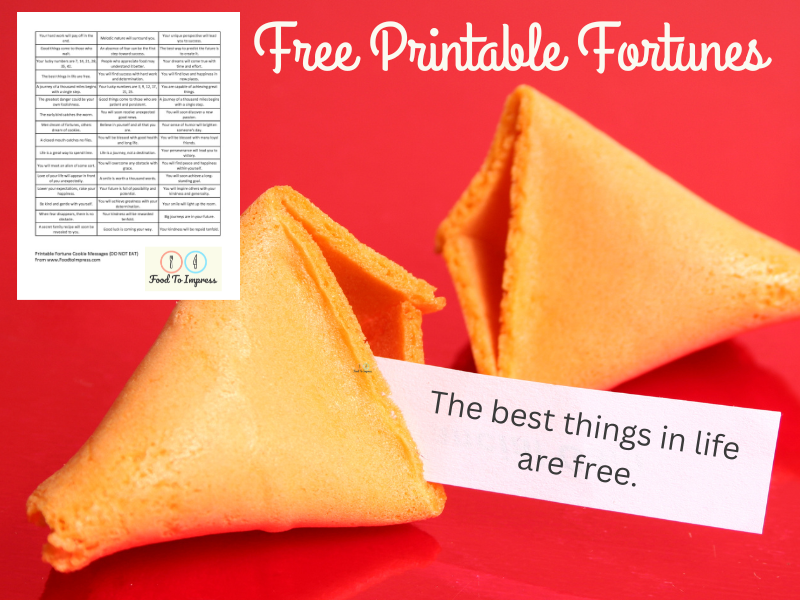 Free Fortune Cookie Messages Printable Food To Impress